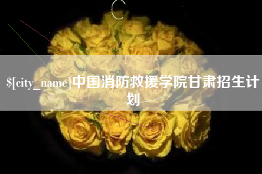 博罗中国消防救援学院甘肃招生计划