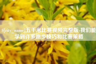 博罗五千米比赛视频完整版-我们能学到许多跑步技巧和比赛策略
