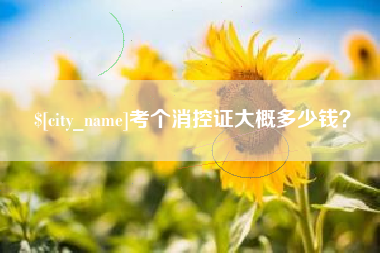 博罗考个消控证大概多少钱？