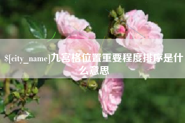 博罗九宫格位置重要程度排序是什么意思