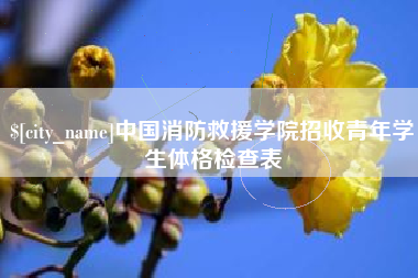 博罗中国消防救援学院招收青年学生体格检查表